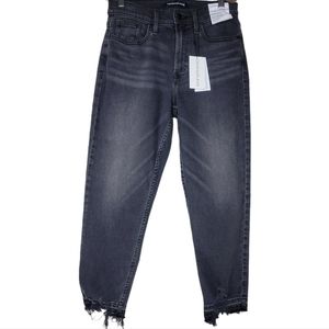 Calvin Klein Black Wash Straight Leg Distressed Hem Jeans Size 26